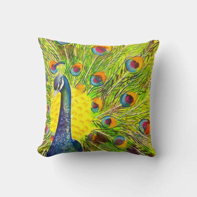 Pfau-Kissen Kissen (Vorderseite)