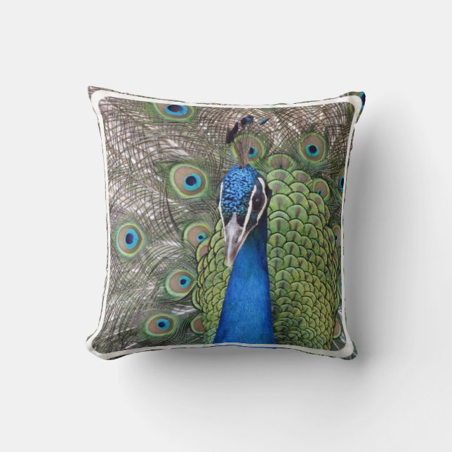 Pfau-Kissen Kissen (Vorderseite)