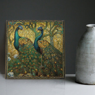 Pfau Klimt Wanddekoration Impressionist Art Nouvea Fliese