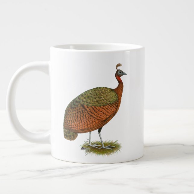 Pfau: Kongo Peahen Jumbo-Tasse (Links)