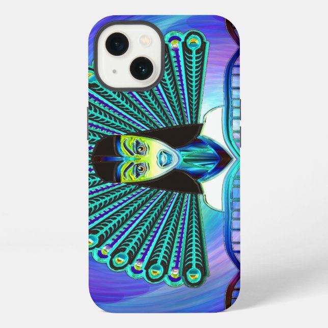 Pfau Kunst 1 Optionen iPhone Hülle (Rückseite)