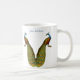 Pfau-Kunst-Vogel-kundengerechte Tasse