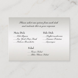 Pfau-Menü-Wahl-Einsatz Begleitkarte