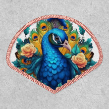 Pfau mit PfirsichRose