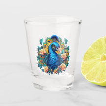 Pfau mit PfirsichRose