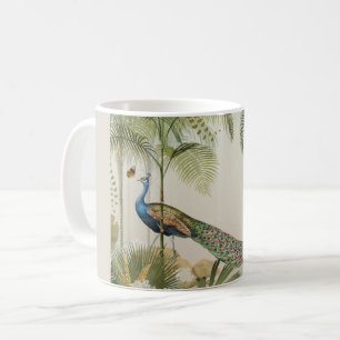 Pfau mit Schmetterlingen Kaffeetasse