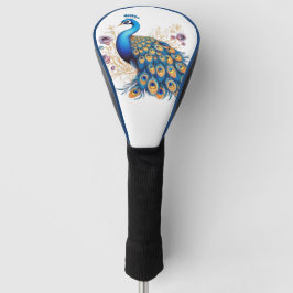 Pfau mit violetten Blumen Golf Headcover