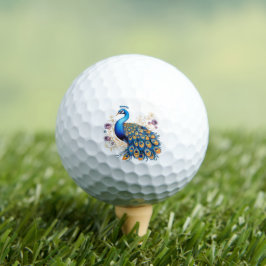 Pfau mit violetten Blumen Golfball