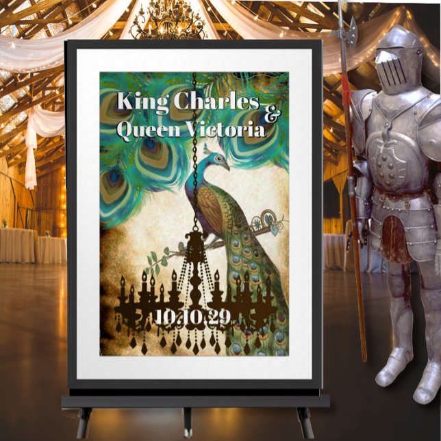 Pfau Mittelalterliche Renaissance-Hochzeit Poster (To see frame pricing, please enter your frame and mat options.)