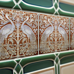 Pfau Modernista Kunst Barcelona 1903 Fliese