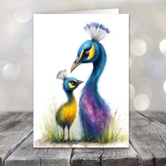 Pfau Muttertag Feiertagskarte (Von Creator hochgeladen)