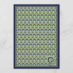 Pfau Nouveau Einladung (Marine)