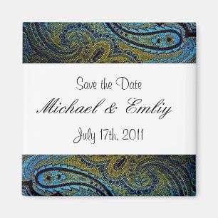 Pfau-Paisley-Hochzeitseinladungen indische Magnet
