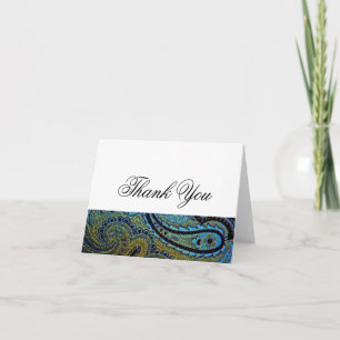 Pfau Paisley Indische Hochzeitseinladungen Dankeskarte