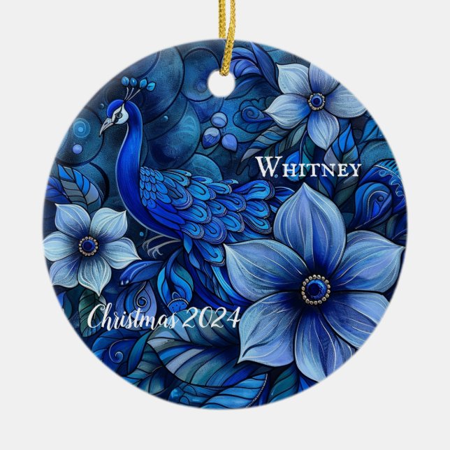 Pfau Personalisierter Weihnachtsschmuck (Vorne)