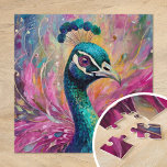 Pfau Pfimsischer Moderne Impressionistische Kunst<br><div class="desc">Ein skurriles, modernes impressionistisches Gemälde eines Pfaues. Die Kunst wird mit leuchtenden, lebendigen Farben wie aquamarin, rosa und goldfarbenen Tönen zum Leben erweckt. Die majestätischen Federn des Pfaues werden durch abstrakte, wirbelnde Pinselstriche ausgedrückt, die ein Gefühl von Bewegung und Fantasie schaffen. Dieses dynamische Stück verbindet kühne Farbauswahl mit einer spielerischen,...</div>