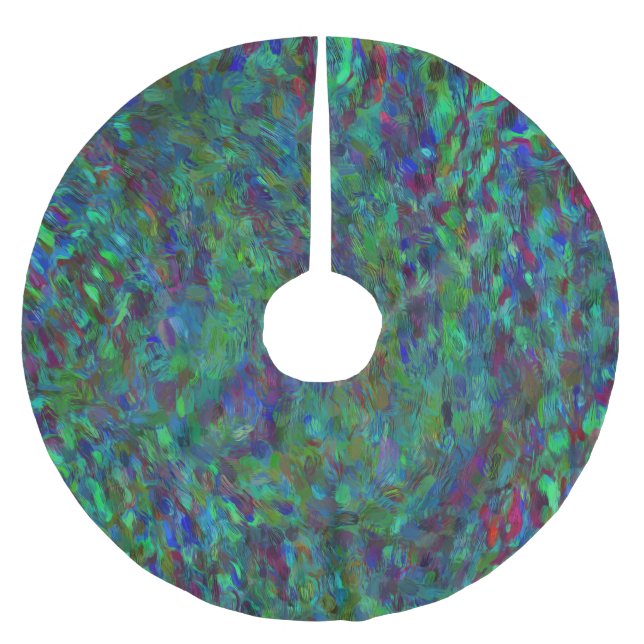 Pfau Polyester Weihnachtsbaumdecke (Vorderseite)