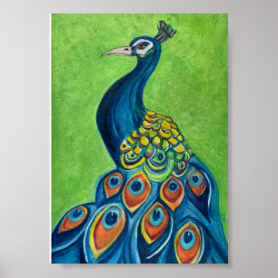 Pfau Premium Leinwand Poster (12x18)