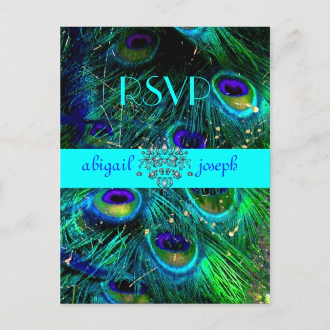 Pfau, psychedelische UAWG Postkarten (Vorderseite)