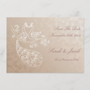 Pfau Rett-The-Date, Alpana-Stil Save The Date
