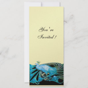 PFau schwarz, blau, gold metallisches Papier Einladung