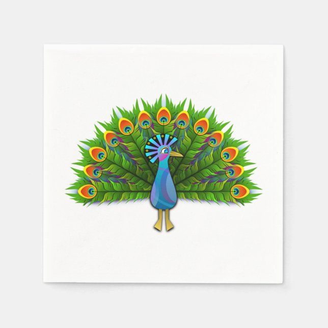 Pfau Serviette (Vorderseite)