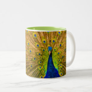 Pfau, Silberfälle, Kauai, Hawaii Zweifarbige Tasse