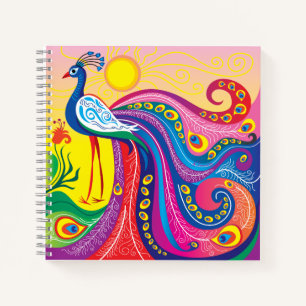 Pfau-Sonnenaufgang Notizbuch