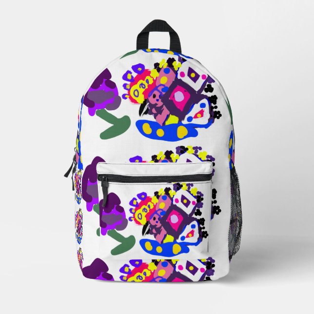 Pfau Spaß cool  Bedruckter Rucksack (Vorderseite)