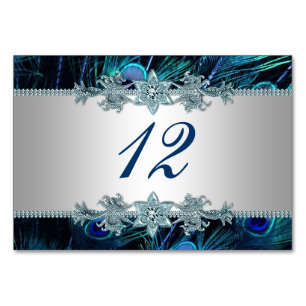 Pfau-Tabellen-Karten Tischnummer