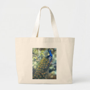 Pfau-Tasche Jumbo Stoffbeutel