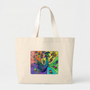 Pfau-Taschen-Tasche Jumbo Stoffbeutel