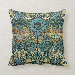 Pfau und Drache William Morris Kissen