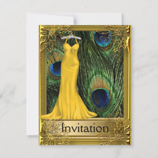 Pfau und Gold Einladung jedes Party