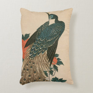 Pfau und Päonien von Hiroshige, Japanische Kunst Dekokissen