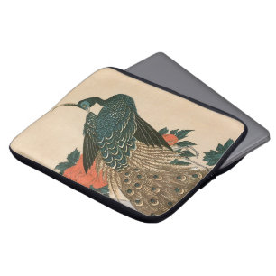 Pfau und Päonien von Hiroshige, Japanische Kunst Laptopschutzhülle
