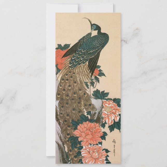 Pfau und Pfaue von Hiroshige, japanische Kunst (Vorderseite)