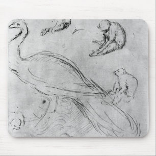 Pfau und sechs Affen Mousepad