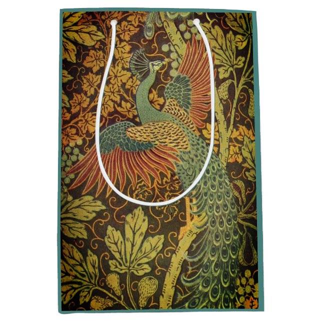 Pfau und Viktorianischer Kakhahn Mittlere Geschenktüte (Vorderseite)