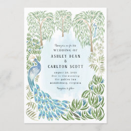 Pfau und Willow Wedite Einladung