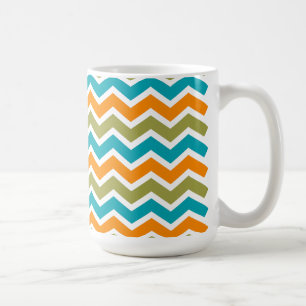 Pfau-vibrierender Stammes- Zickzack Kaffeetasse