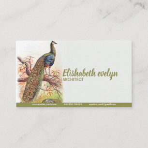 Pfau Vintage-Kunst Alt Visitenkarte