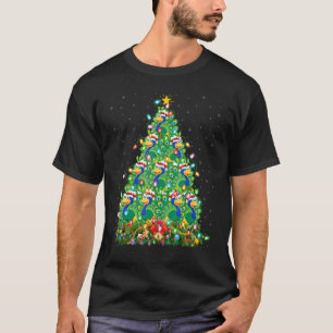 Pfau Vogel Weihnachtsbeleuchtung Weihnachtsmann Pf T-Shirt