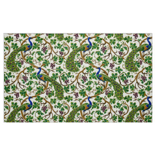 Pfau-Weinrebe Art Nouveau aus der viktorianischen Stoff