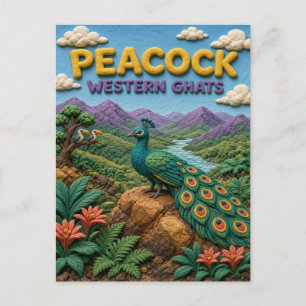 Pfau Western Ghats Modern KlayKoo Postkarte