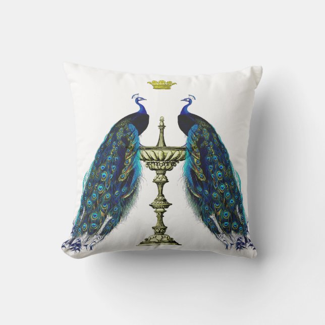 Pfau-Wurfs-Kissen Kissen (Vorderseite)