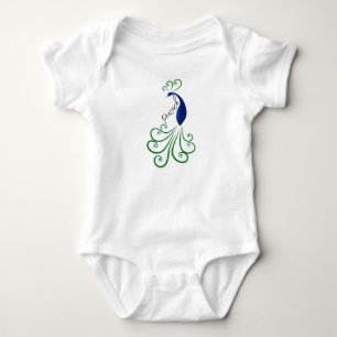 Pfau Zeichnend Baby Strampler