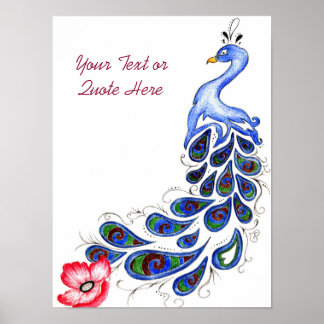 Pfau Zeichnend Poster