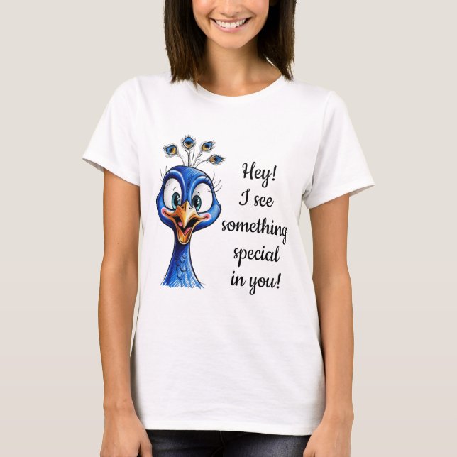 Pfau zur Verbesserung des Spaßes T-Shirt (Vorderseite)