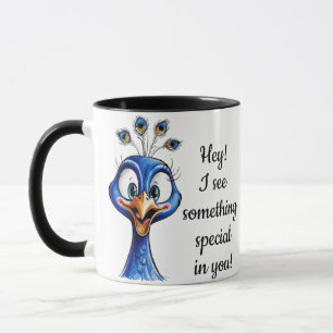 Pfau zur Verbesserung des Spaßes Tasse
